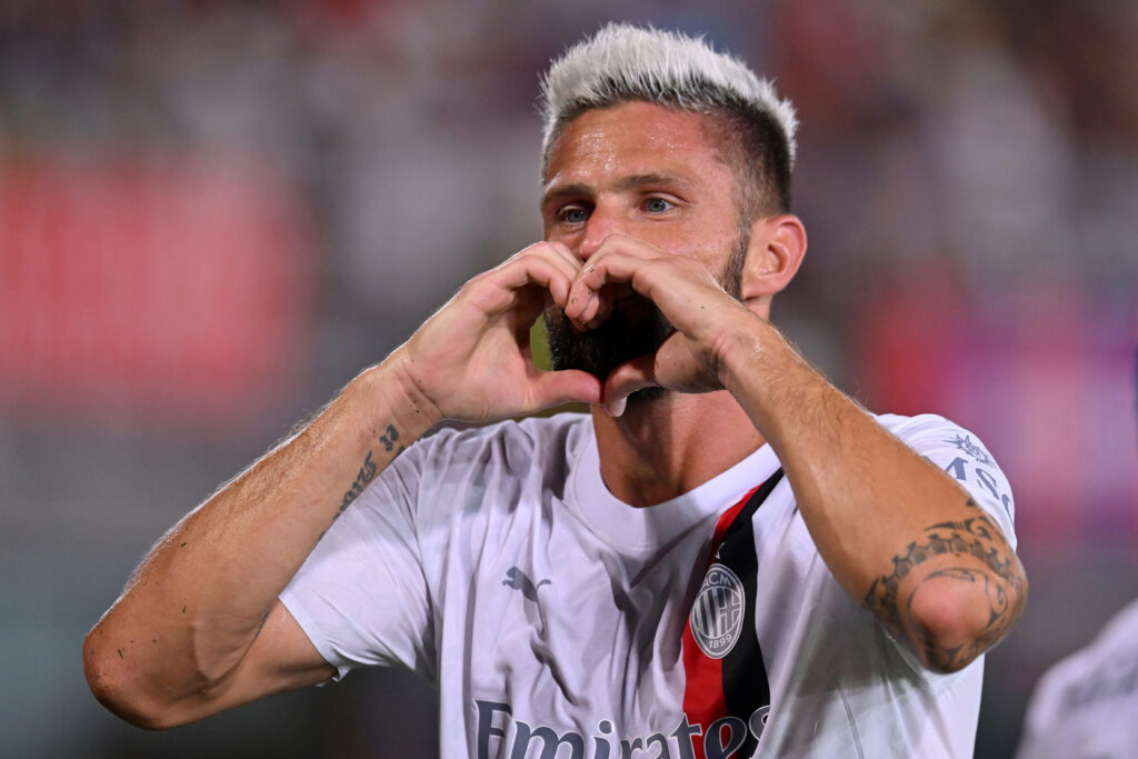 Olivier Giroud attaccante del Milan in Bologna-Milan | AC Milan News (Getty Images)