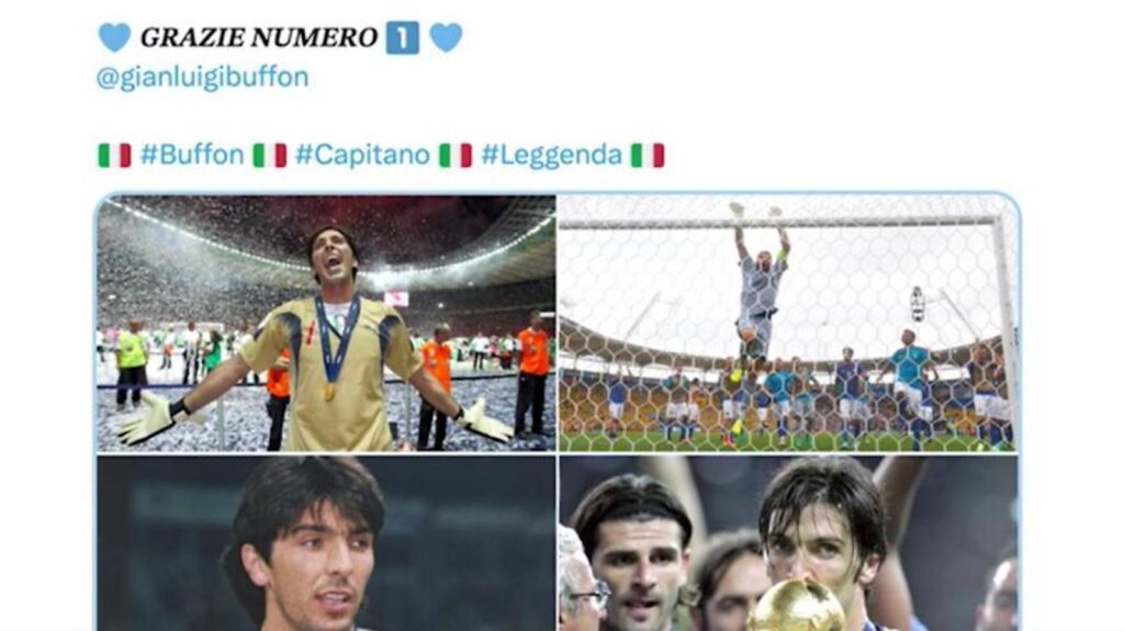 ritiro Buffon social
