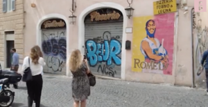Roma, Lukaku già idolo: ecco il murales per il belga | VIDEO (screen gazzetta.it)