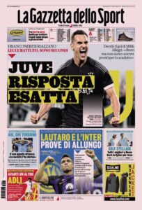 Gazzetta dello Sport Prima Pagina mercoledì 27 settembre