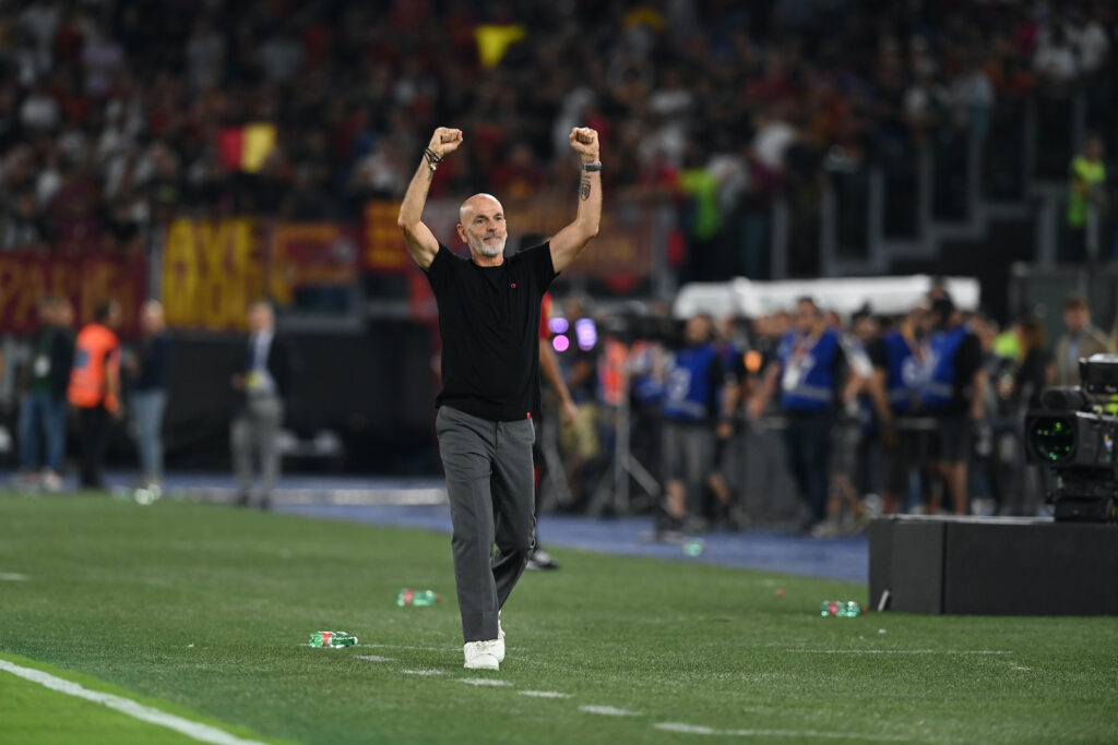 Stefano Pioli AC Milan Roma-Milan 1-2 Serie A 2023-2024
