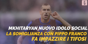 Derby Inter-Milan, Mkhitaryan come Pippo Franco: social impazziti | VIDEO (screen Gazzetta.it)