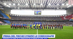 Derby Inter-Milan, spettacolo di coreografie | VIDEO (screen Gazzetta.it)