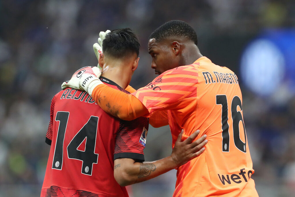 Tijjani Reijnders e Mike Maignan, giocatori del Milan