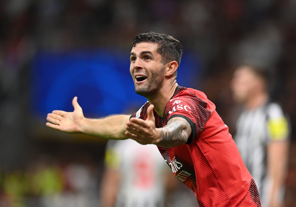 Christian Pulisic AC Milan Milan-Newcastle 0-0 Champions League 2023-2024