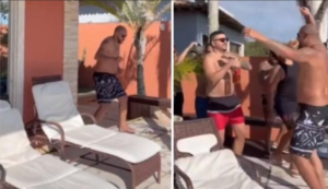 Ex Inter, Adriano scatenato durante la festa in piscina | VIDEO (screen gazzetta.it)