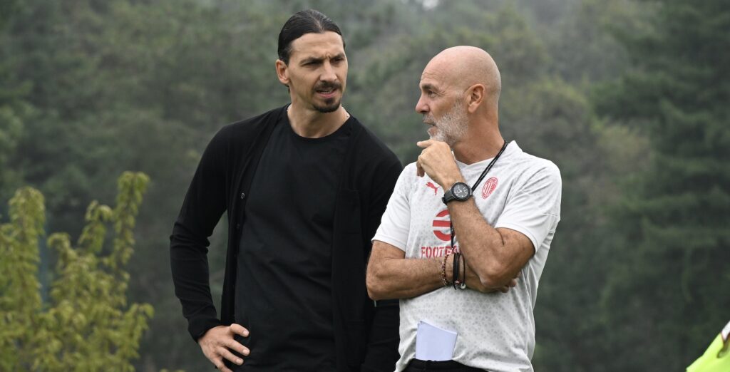 Ibrahimovic Pioli AC Milan allenamento Milan Milanello