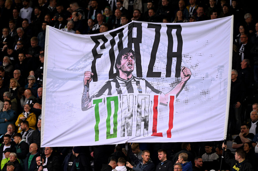 Newcastle-Crystal Palace 4-0 Premier League 2023-2024 stiscione Sandro Tonali