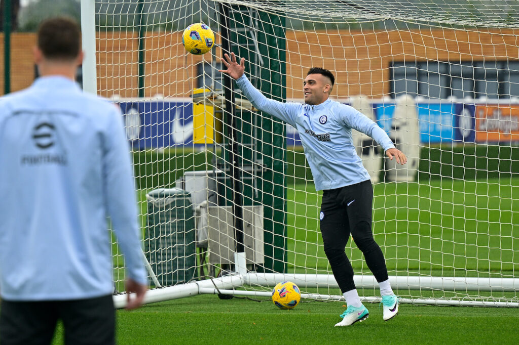 Lautaro Martínez Inter allenamento portiere