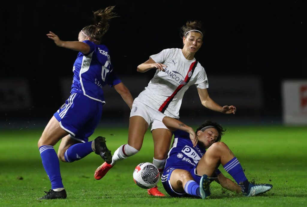 Greta Adami, calciatrice del Milan Femminile. Qui in Como-Milan 0-0 (getty images)