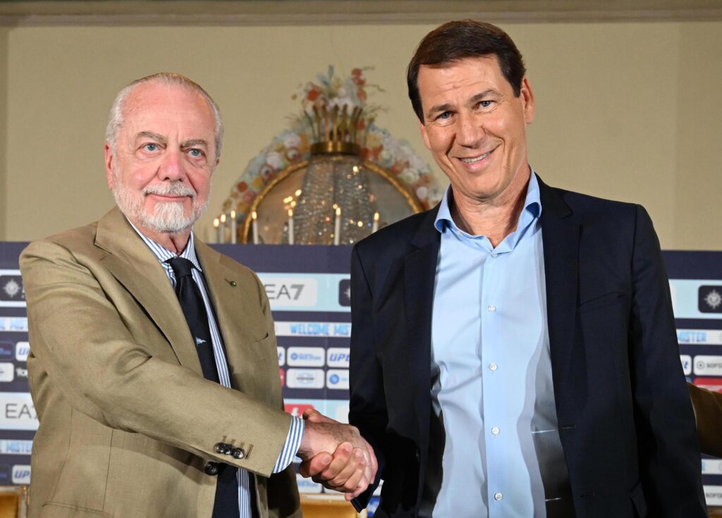 Aurelio De Laurentiis e Rudi Garcia, presidente e tecnico del Napoli (getty images)