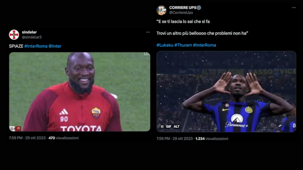 Inter Roma Lukaku social