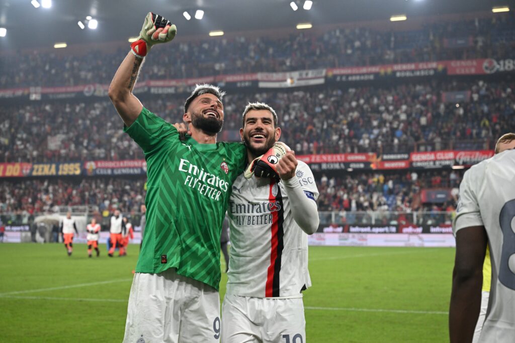 Olivier Giroud e Theo Hernandez, giocatori del Milan