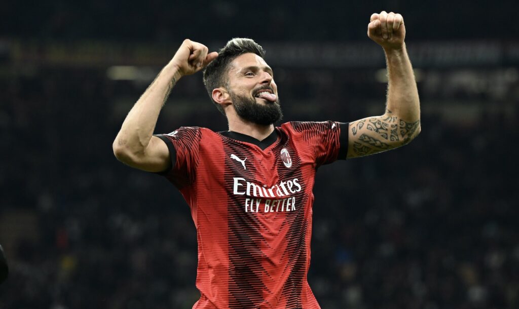 esultanza Giroud AC Milan Milan-PSG 2-1 Champions League 2023-2024