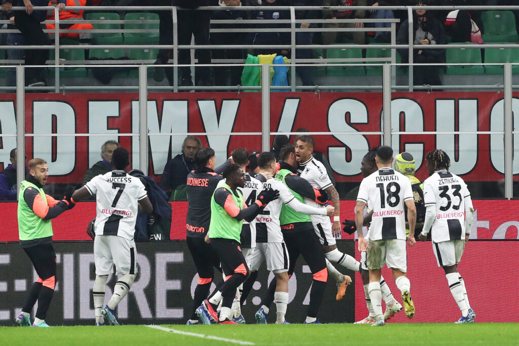 esultanza Pereyra Milan-Udinese 0-1 Serie A 2023-2024