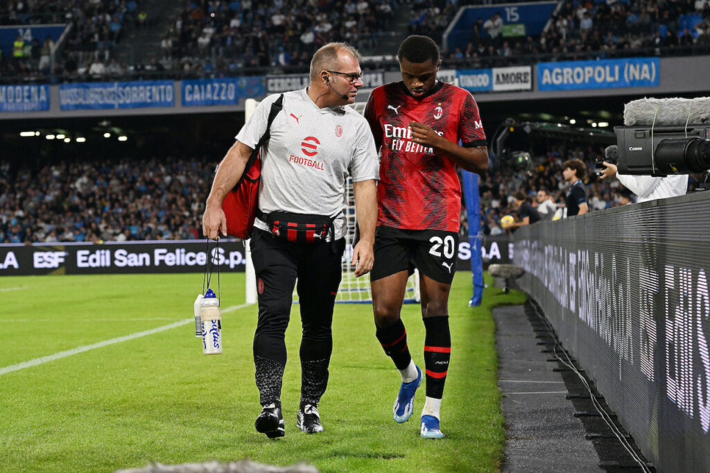 infortunio Pierre Kalulu AC Milan Napoli-Milan 2-2 Serie A 2023-2024