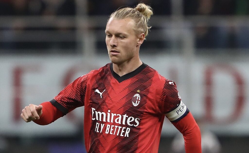 Simon Kjaer AC Milan Milan-Juventus 0-1 Serie A 2023-2024