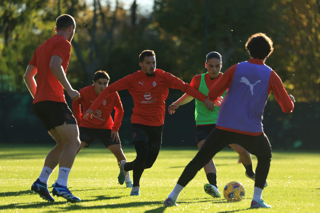 Ismaël Bennacer AC Milan allenamento Milanello