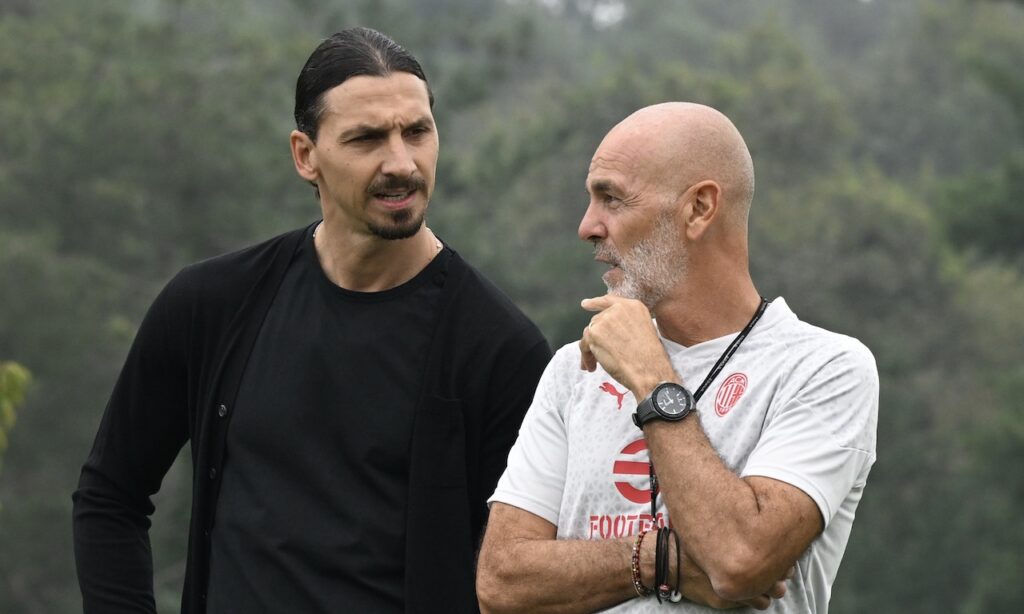 Ibrahimovic Pioli AC Milan allenamento Milan Milanello