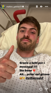 Screen Matteo Gabbia, Instagram