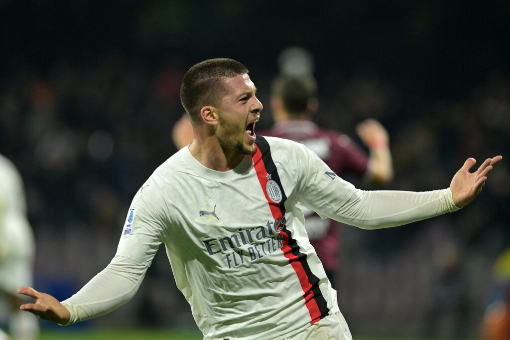 esultanza gol Luka Jovic AC Milan Salernitana-Milan 2-2 Serie A 2023-2024