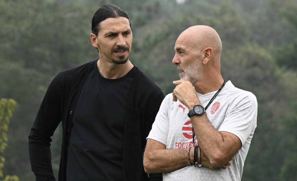 Ibrahimovic Pioli AC Milan allenamento Milan Milanello