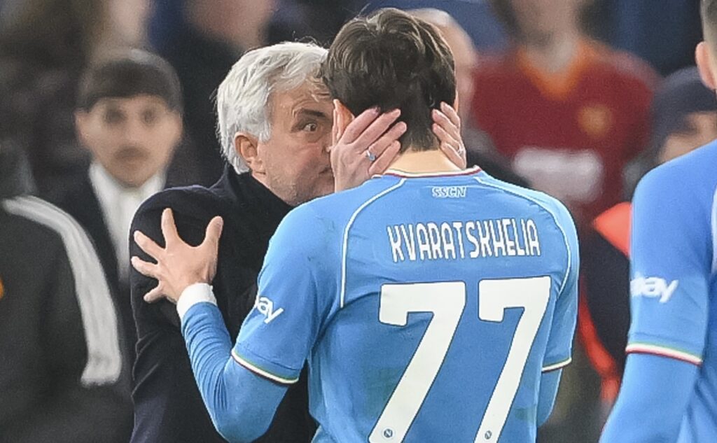 Roma-Napoli 2-0 Serie A 2023-2024 Mourinho Kvaratskhelia