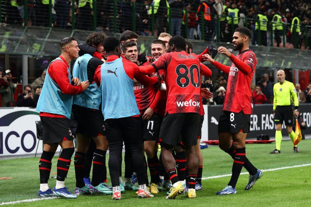 esultanza gol Christian Pulisic AC Milan Milan-Frosinone 3-1 Serie A 2023-2024
