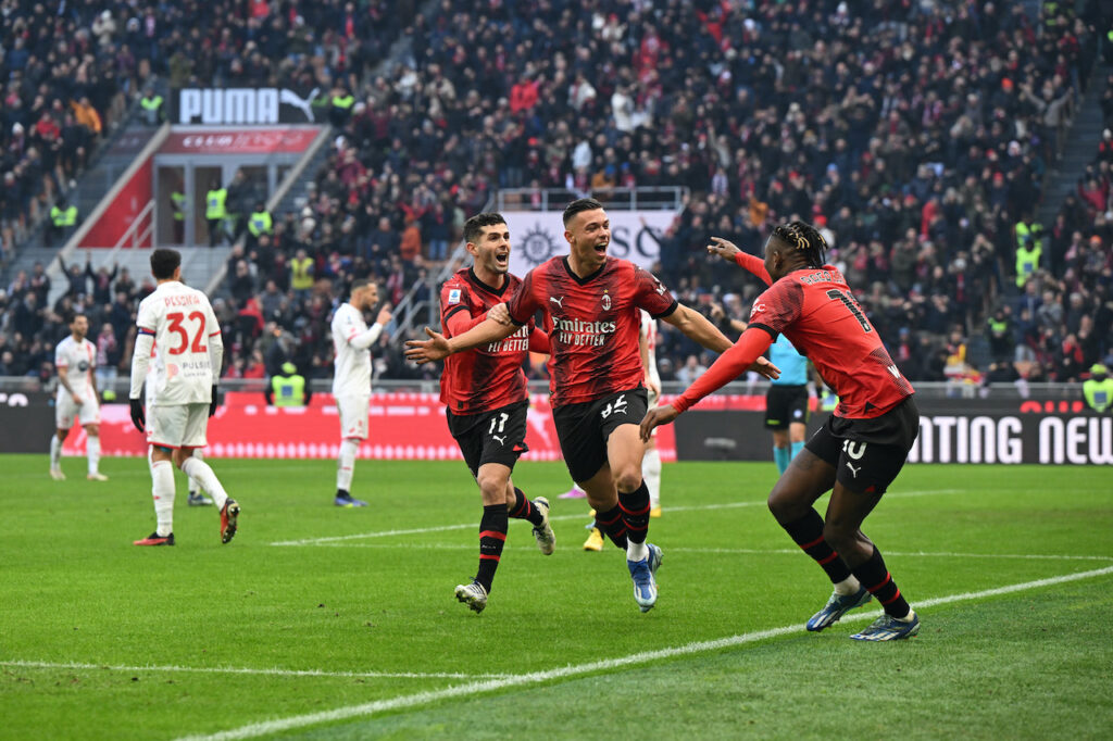 esultanza Jan-Carlo Simic AC Milan Milan-Monza 3-0 Serie A 2023-2024