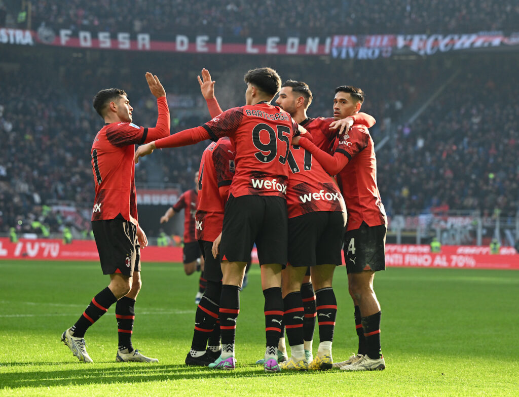esultanza Noah Okafor AC Milan Milan-Monza 3-0 Serie A 2023-2024