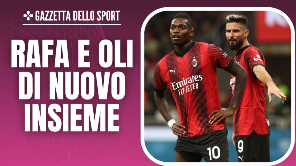 Rafael Leao e Giroud AC Milan Milan-Juventus 0-1 Serie A 2023-2024