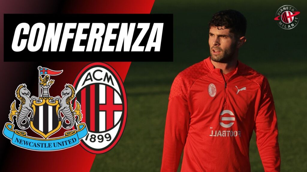 Conferenza Stampa Christian Pulisic AC Milan Newcastle-Milan Champions League 2023-2024