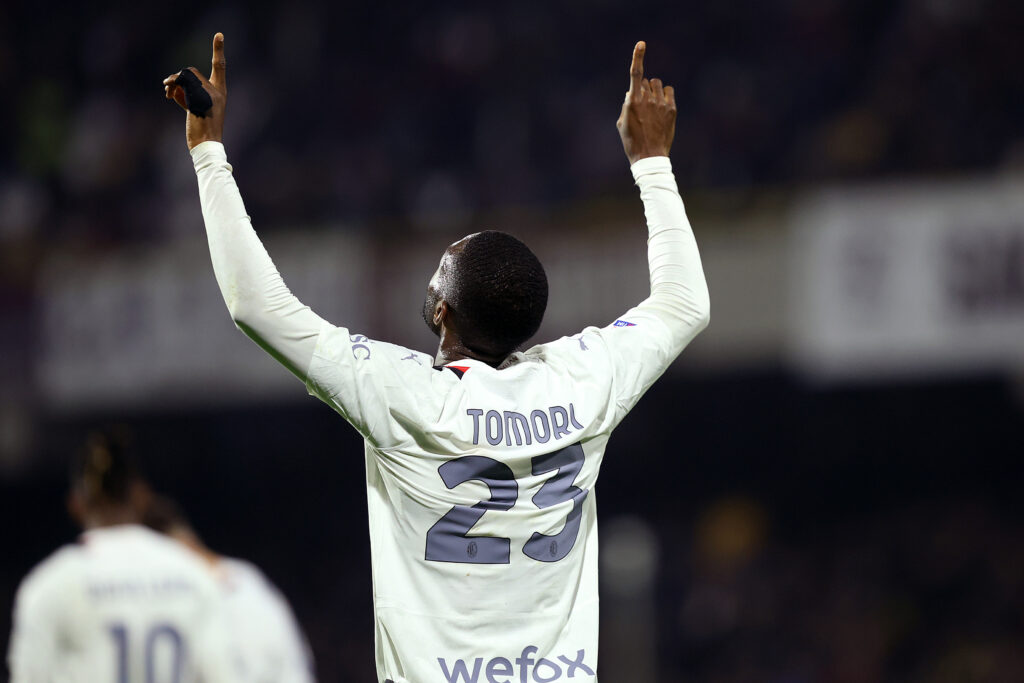 esultanza Fikayo Tomori AC Milan Salernitana-Milan Serie A 2023-2024