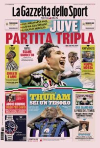 La prima pagina de La Gazzetta dello Sport 08/12/2023