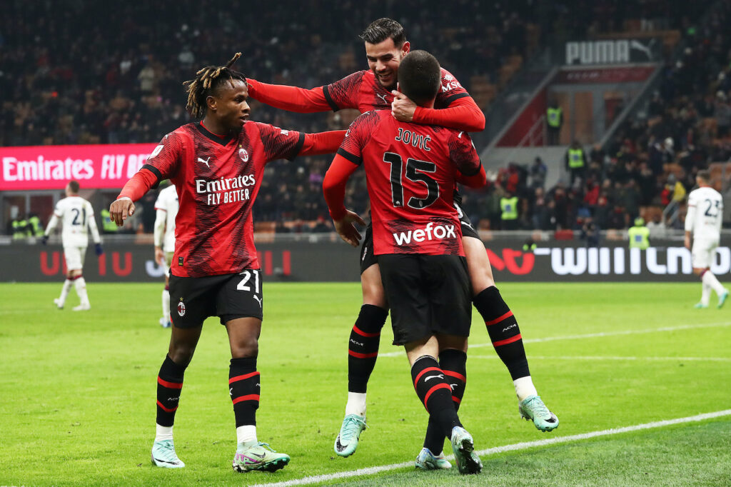 esultanza gol Luka Jovic AC Milan Milan-Cagliari 4-1 Coppa Italia 2023-2024