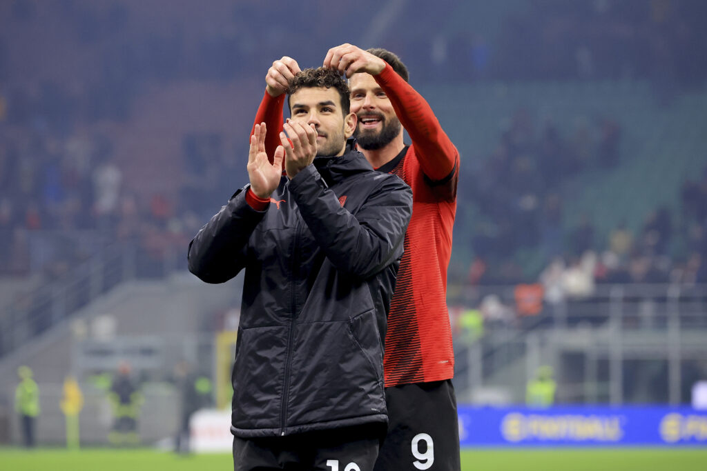 esultanza gol Olivier Giroud AC Milan Milan-Roma 3-1 Serie A 2023-2024