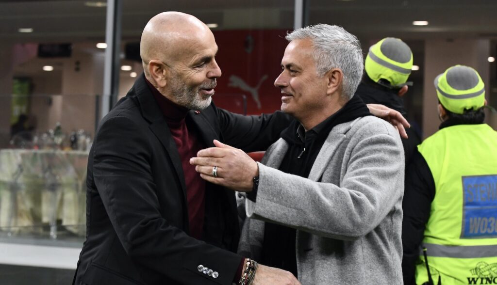 Pioli Mourinho Milan-Roma 2-2 Serie A 2022-2023
