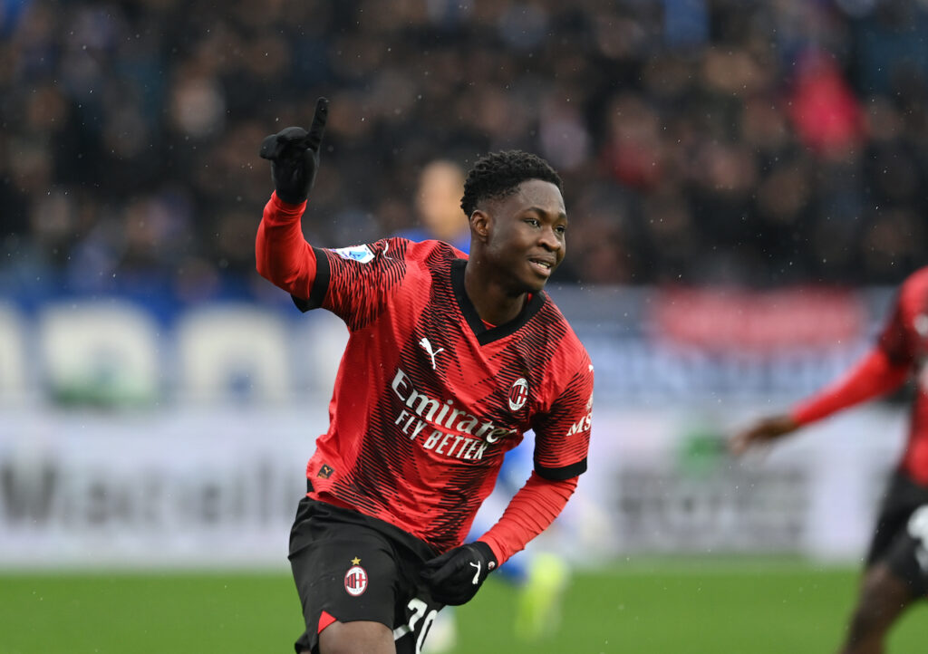 esultanza gol Chaka Traorè AC Milan Empoli-Milan 0-3 Serie A 2023-2024