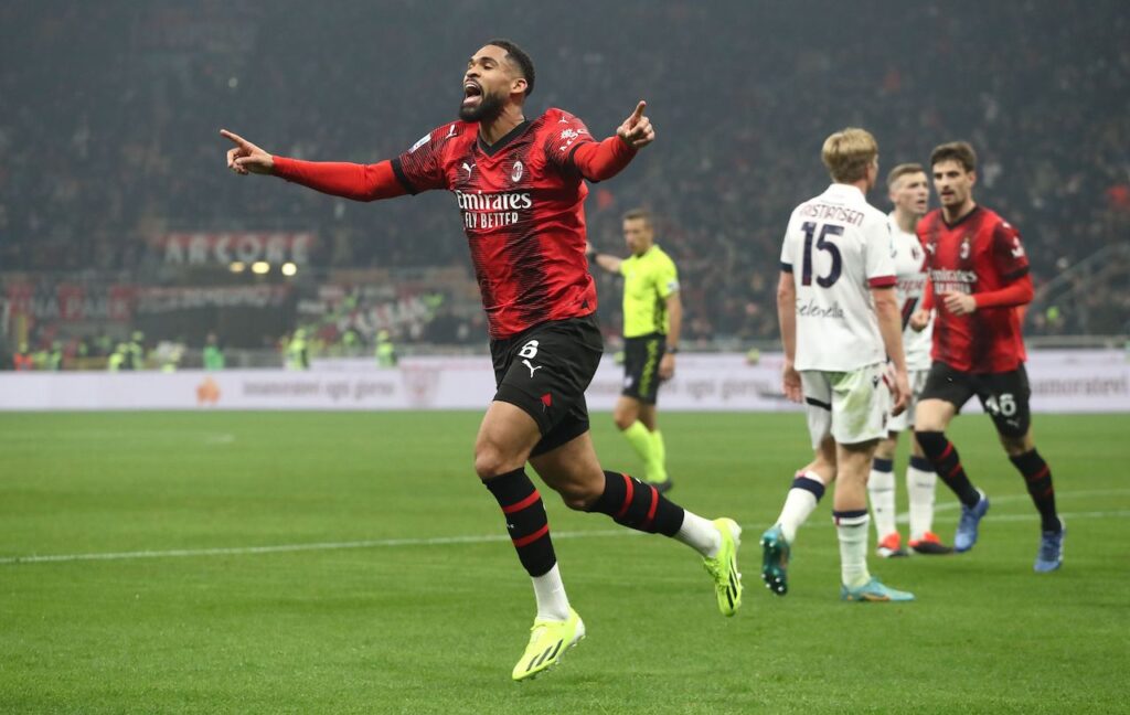 esultanza gol Ruben Loftus-Cheek AC Milan Milan-Bologna 2-2 Serie A 2023-2024