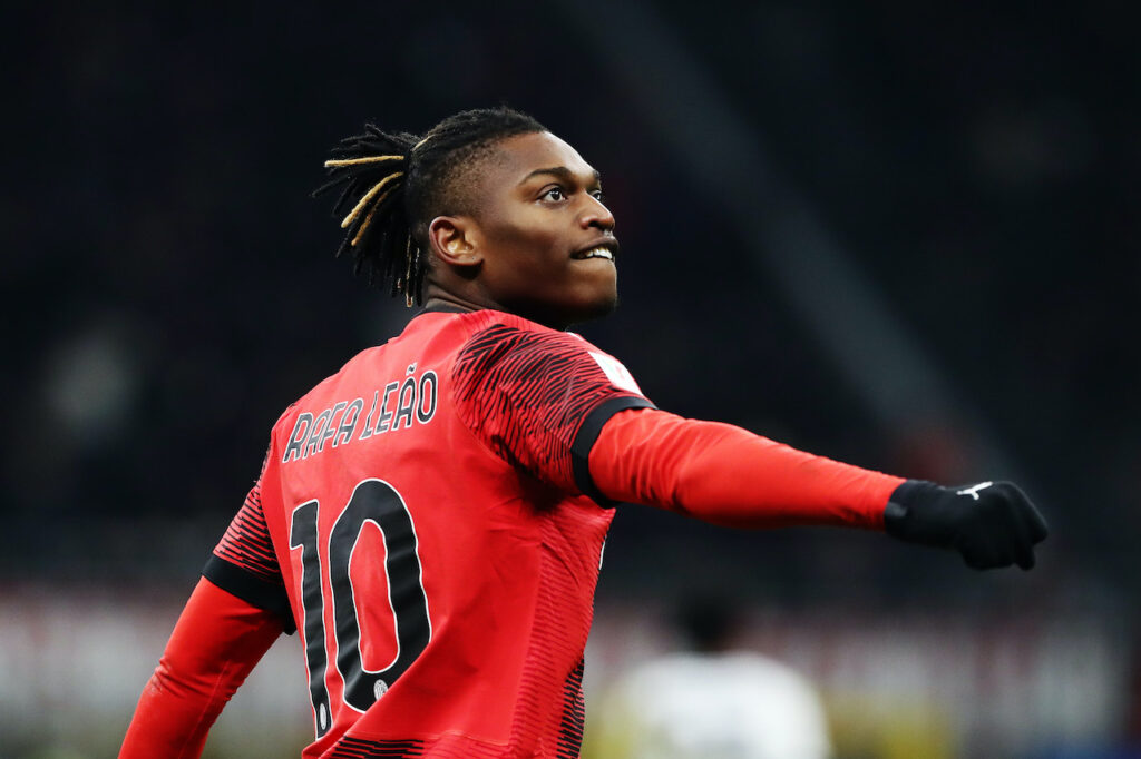esultanza gol Rafael Leao AC Milan Milan-Atalanta 1-2 Coppa Italia 2023-2024