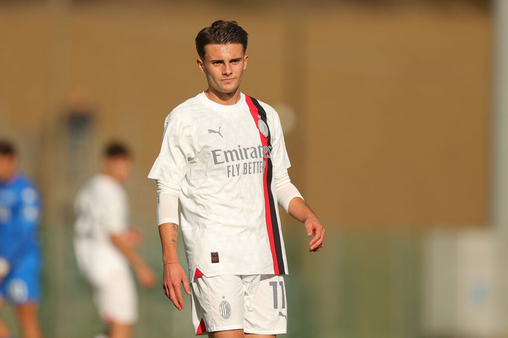 Diego Sia, attaccante del Milan Primavera. Qui in Real Madrid-Milan di Youth League (getty images)