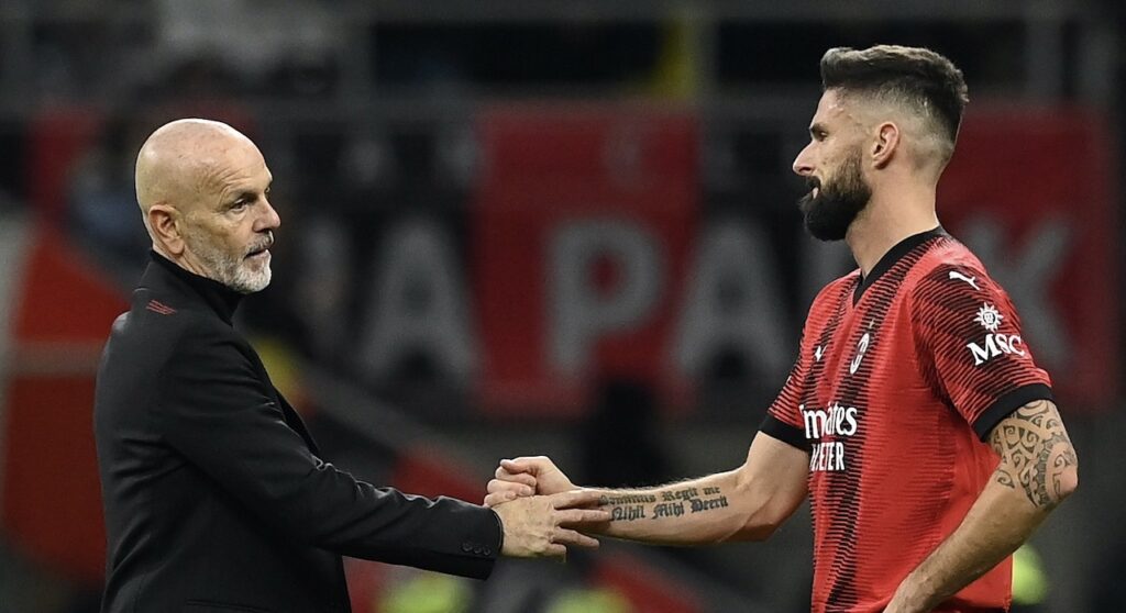Pioli Giroud AC Milan Milan-Borussia Dortmund 1-3 Champions League 2023-2024
