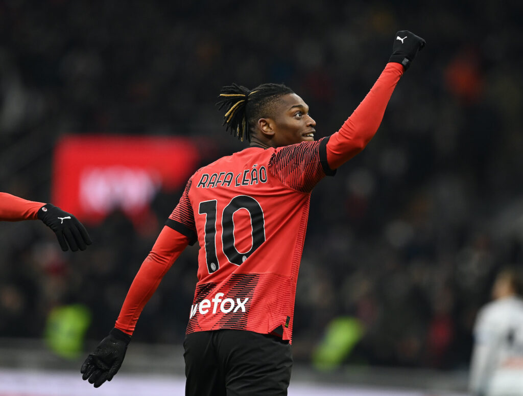 esultanza Rafael Leao AC Milan Milan-Atalanta 1-2 Coppa Italia 2023-2024