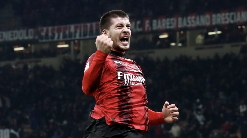 esultanza gol Luka Jovic AC Milan Milan-Cagliari 4-1 Coppa Italia 2023-2024
