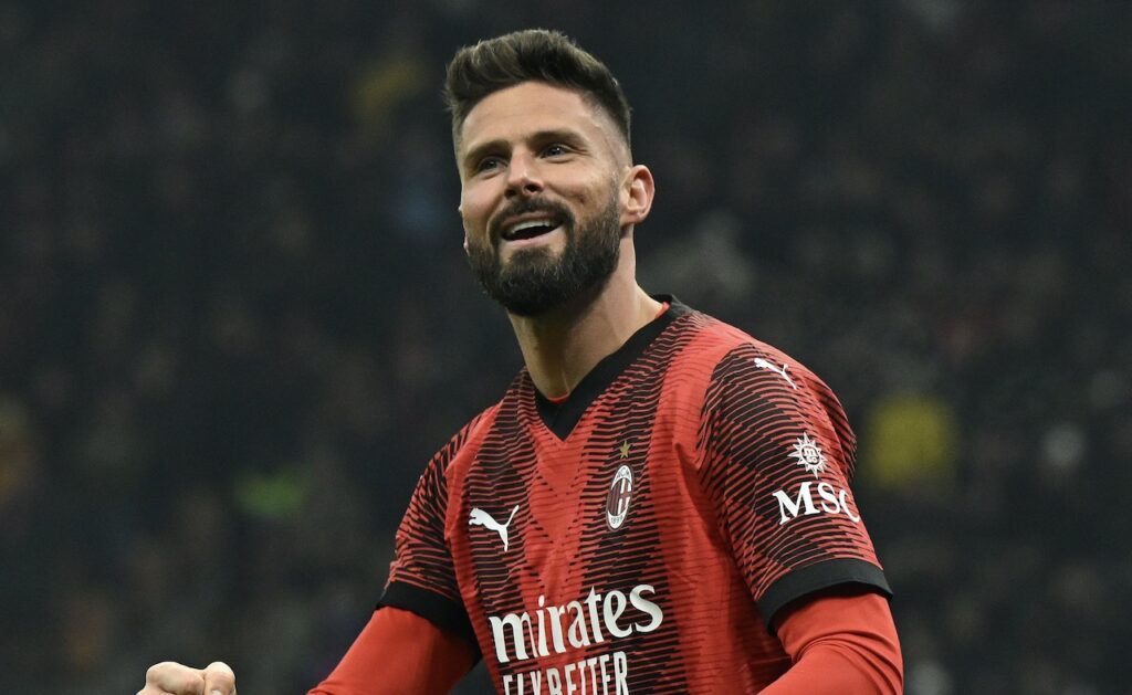 esultanza gol Olivier Giroud AC Milan Milan-Roma 3-1 Serie A 2023-2024