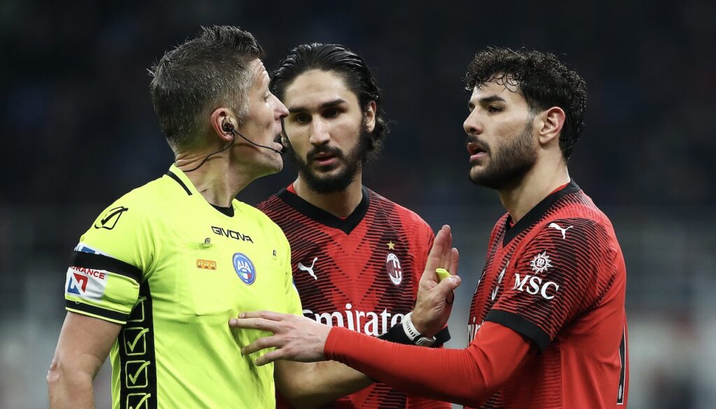 Adli Theo Hernández Orsato AC Milan Milan-Atalanta 1-1 Serie A 2023-2024