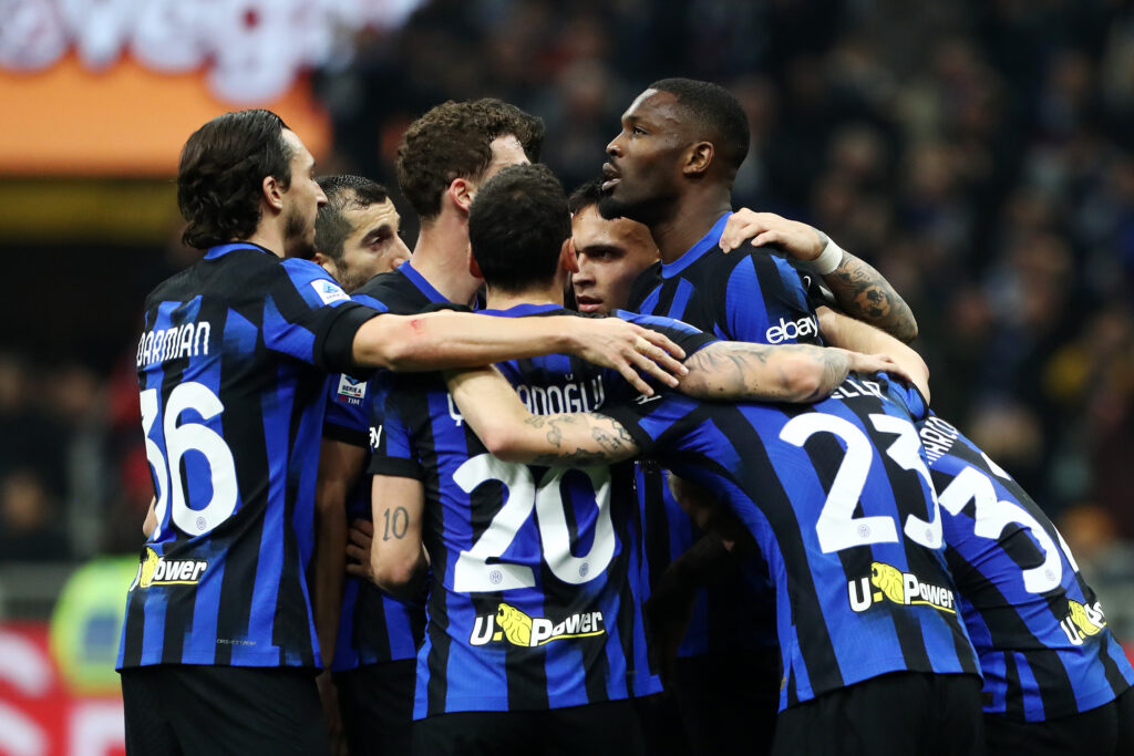 Esultanza Inter per il successo contro la Juventus (getty images)
