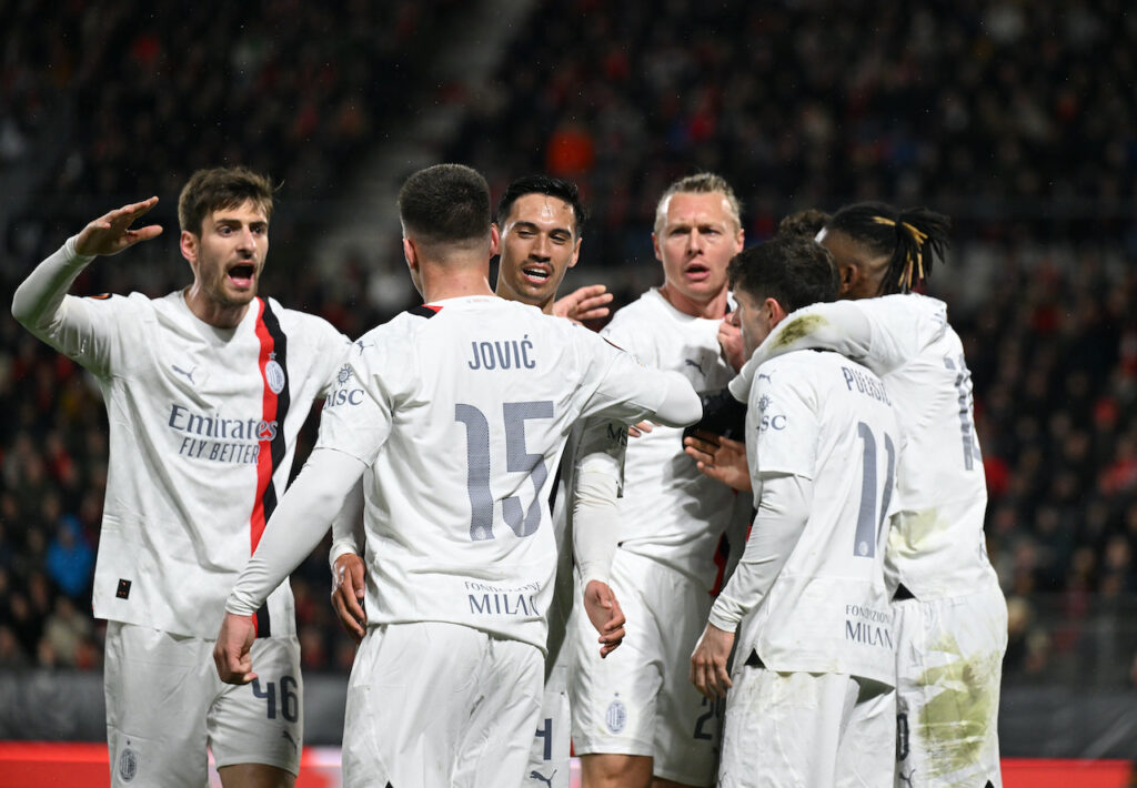 esultanza gol Luka Jovic AC Milan Rennes-Milan 3-2 Europa League 2023-2024