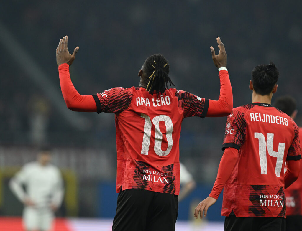 esultanza gol Rafael Leao AC Milan Milan-Rennes 3-0 Europa League 2023-2024