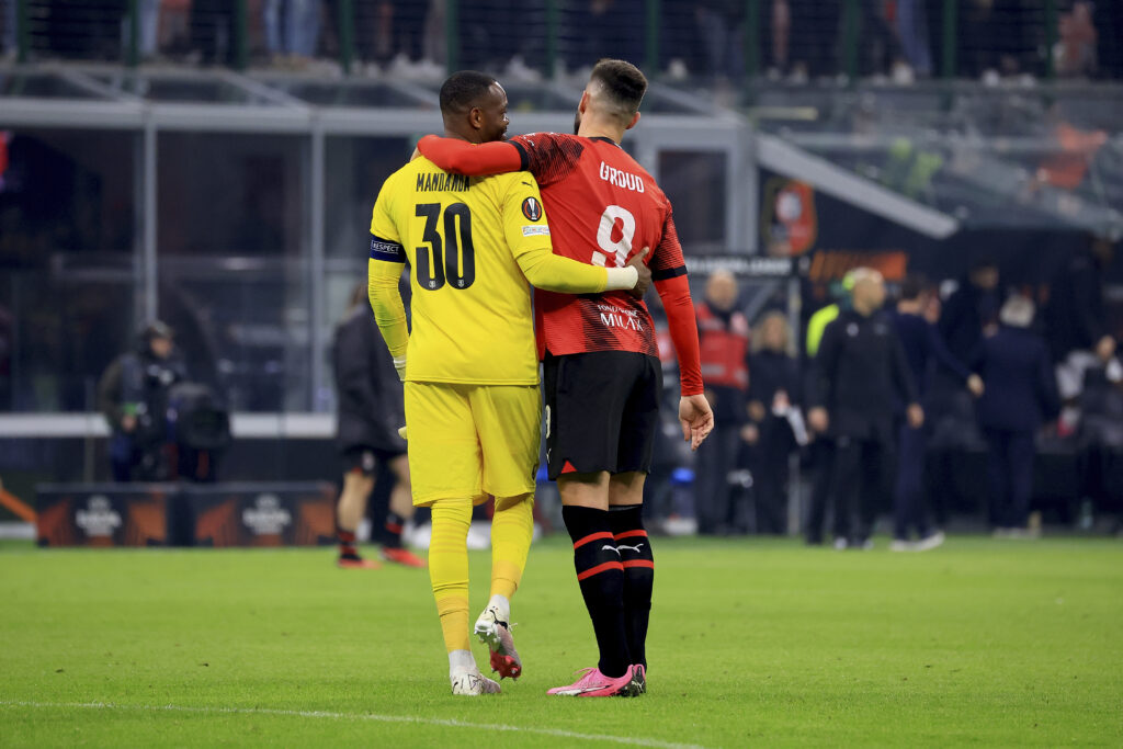 Mandanda Giroud Milan-Rennes 3-0 Europa League 2023-2024